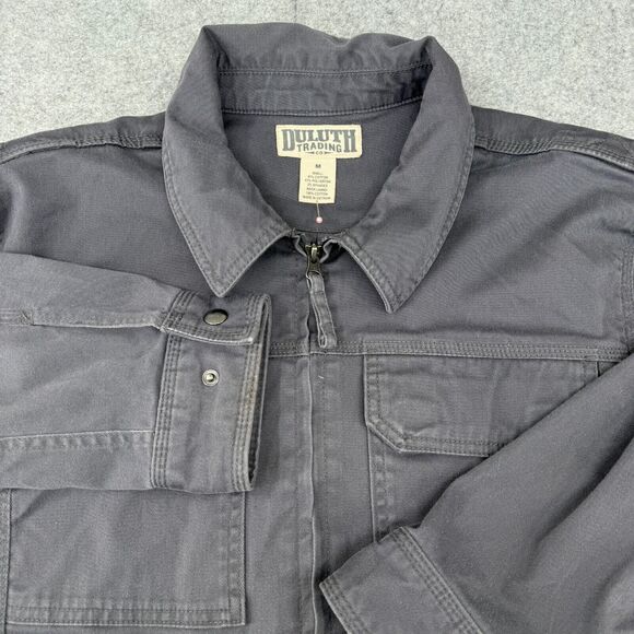 Duluth‎ Trading Co Everyday Jacket Men's Medium Gray Full Zip Coat Work Wear - Picture 1 of 9